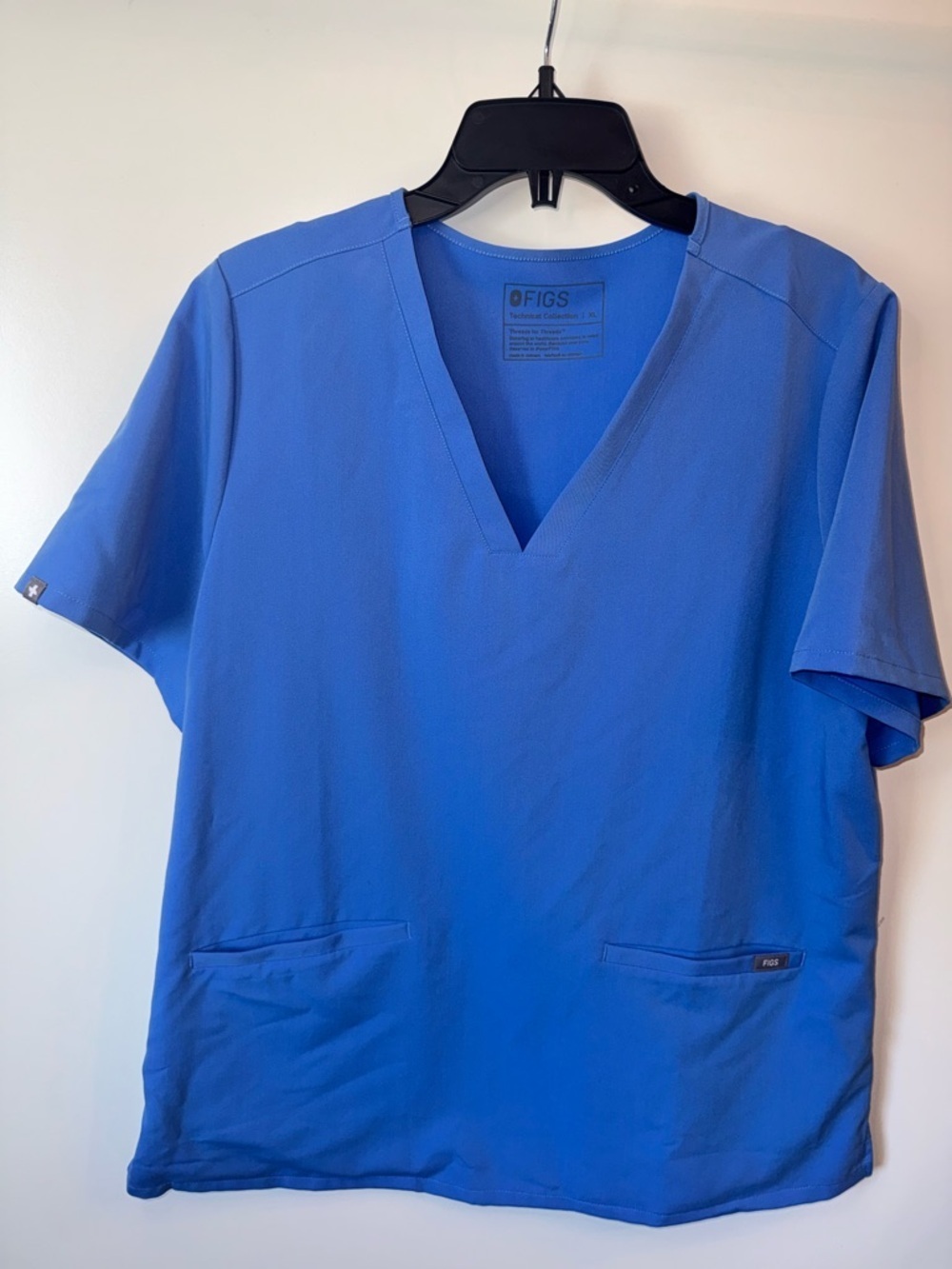 FIGS Scrub Top XL Blue Technical Collection FW1100 V-Neck Stretch Medical